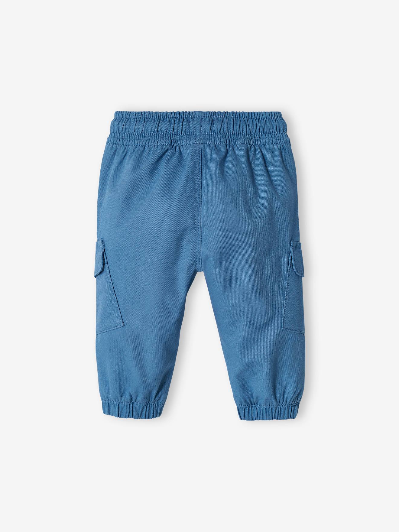 calça cargo jeans azul bebê