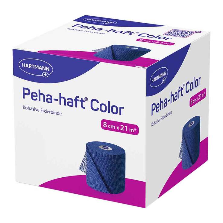 Peha-Haft Color Fixierbinde latexfrei 8 cmx21 m blau, 1 St