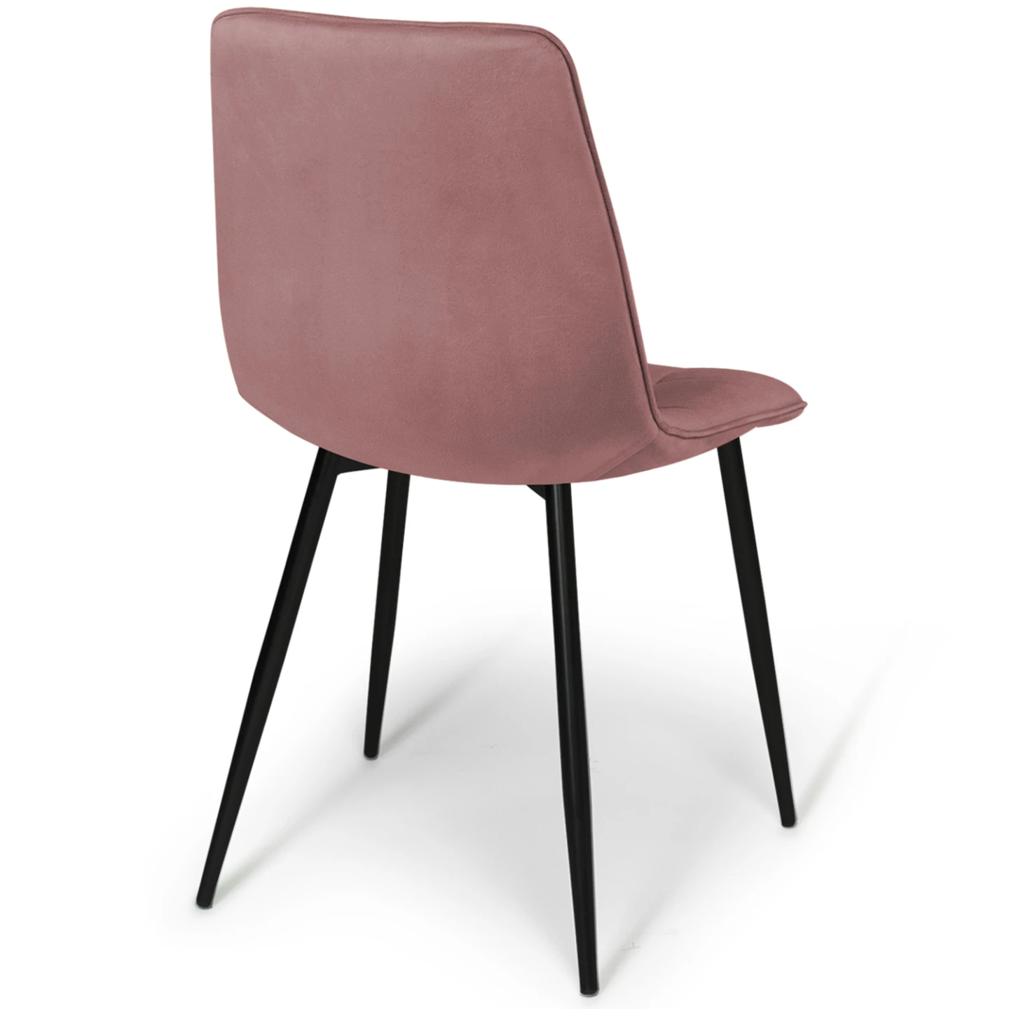Lot de 4 chaises MILA en velours mix color pastel bleu, gris clair, gris foncé, rose