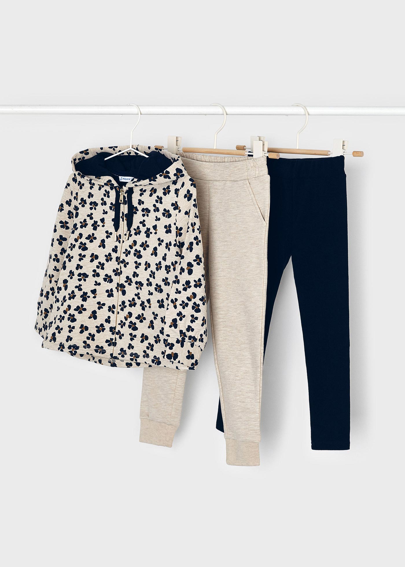 Conjunto de agasalho de 3 peças para meninas