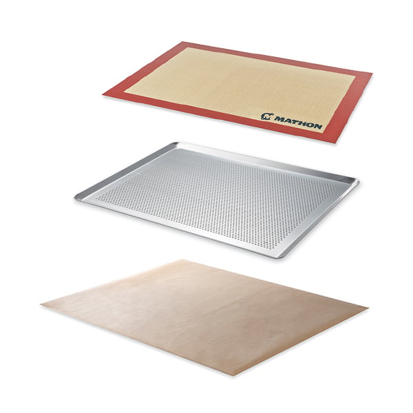Lot plaque à pâtisserie, tapis de cuisson silicone et feuille de prote