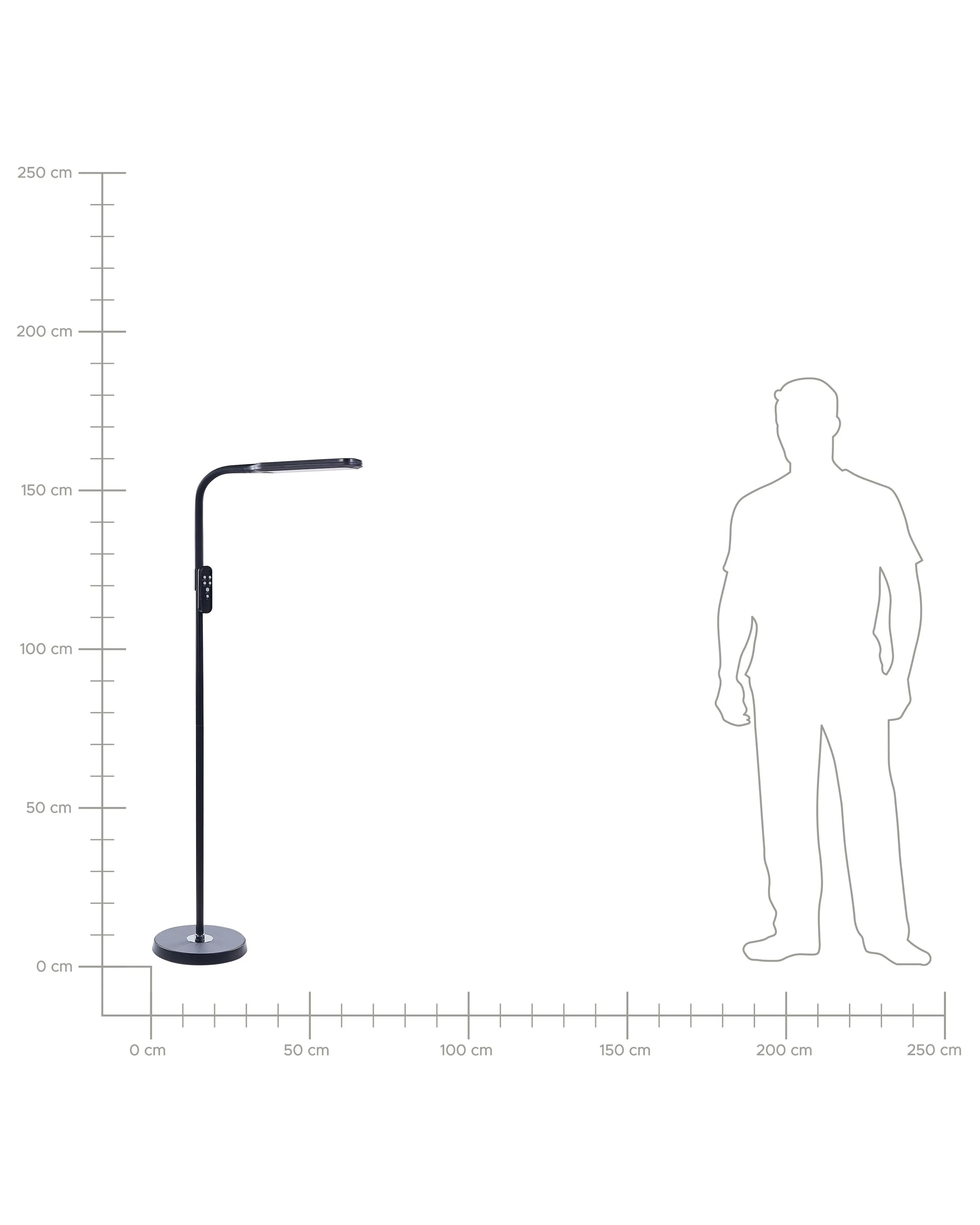 LED staande lamp ARIES met afstandsbediening met dimmer Metaal Zwart