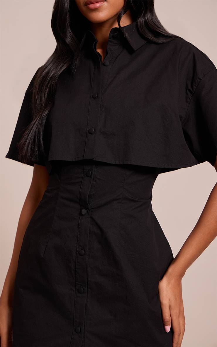 Noir Robe Droite Grande Taille Avec Détail Superposition