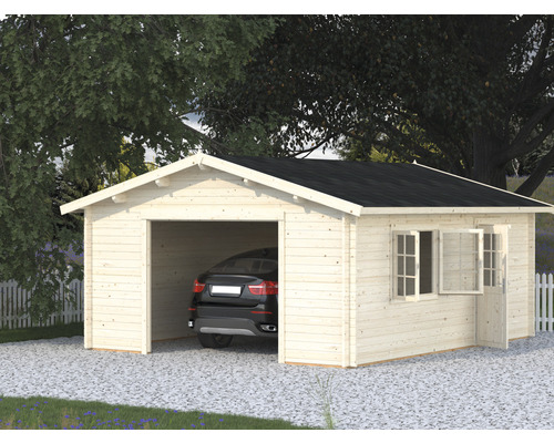 Enkele garage Palmako Roger 23,9 m² zonder deur 450 x 550 cm gegrond