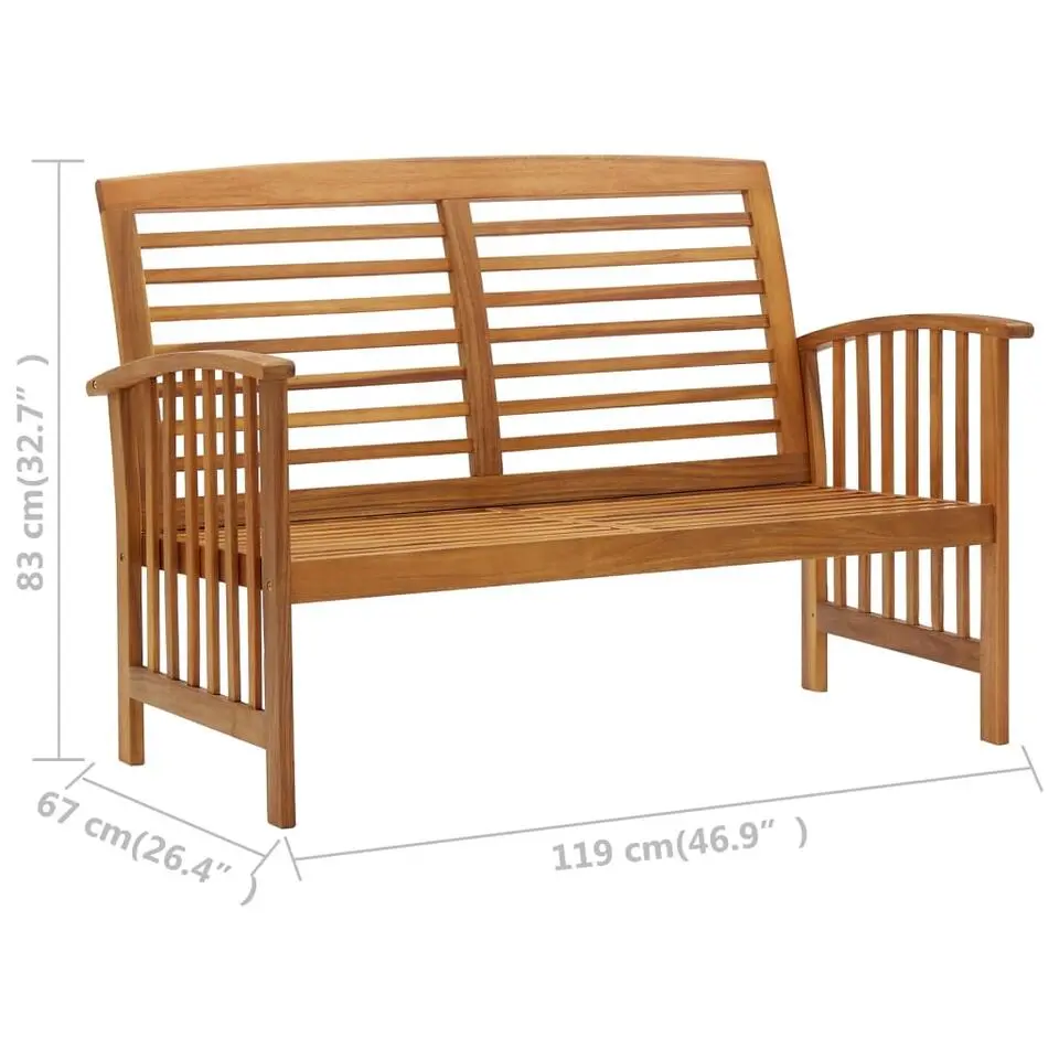 vidaXL - Tuinbank - Bruin - Acaciahout - 119 cm