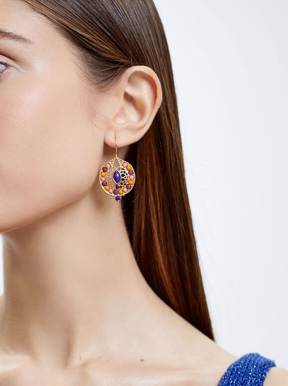 Pendientes Con Abalorios - Multicor