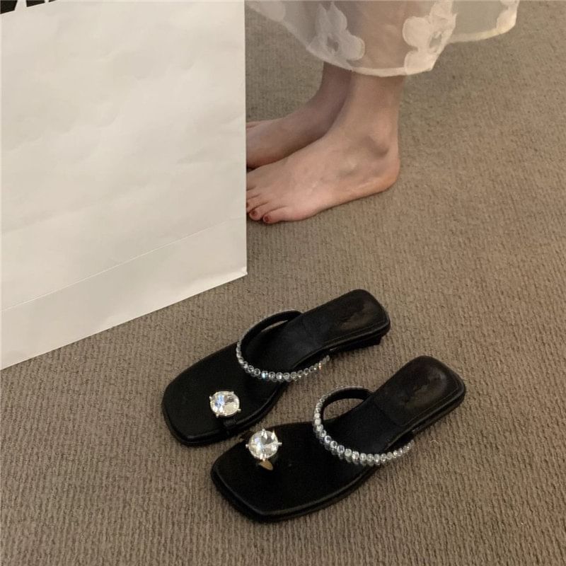 girlbaous - Sandalen met strass-teenlus