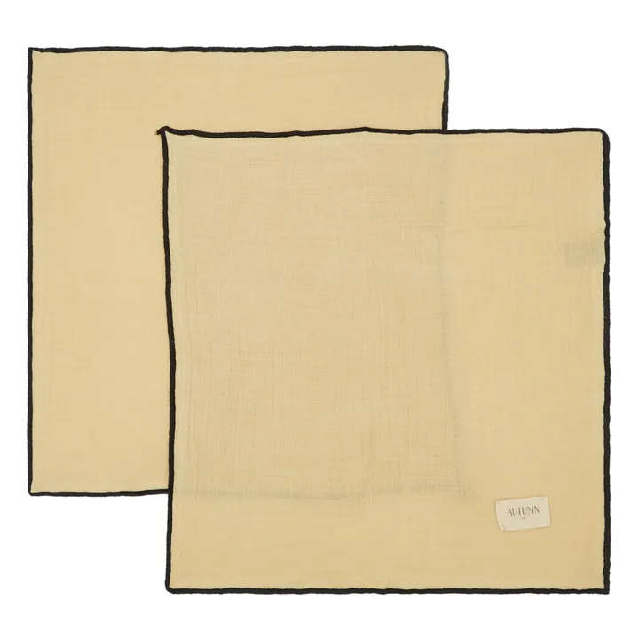 Autumn Serviettes de table Muslin - Set de 2 | Sable