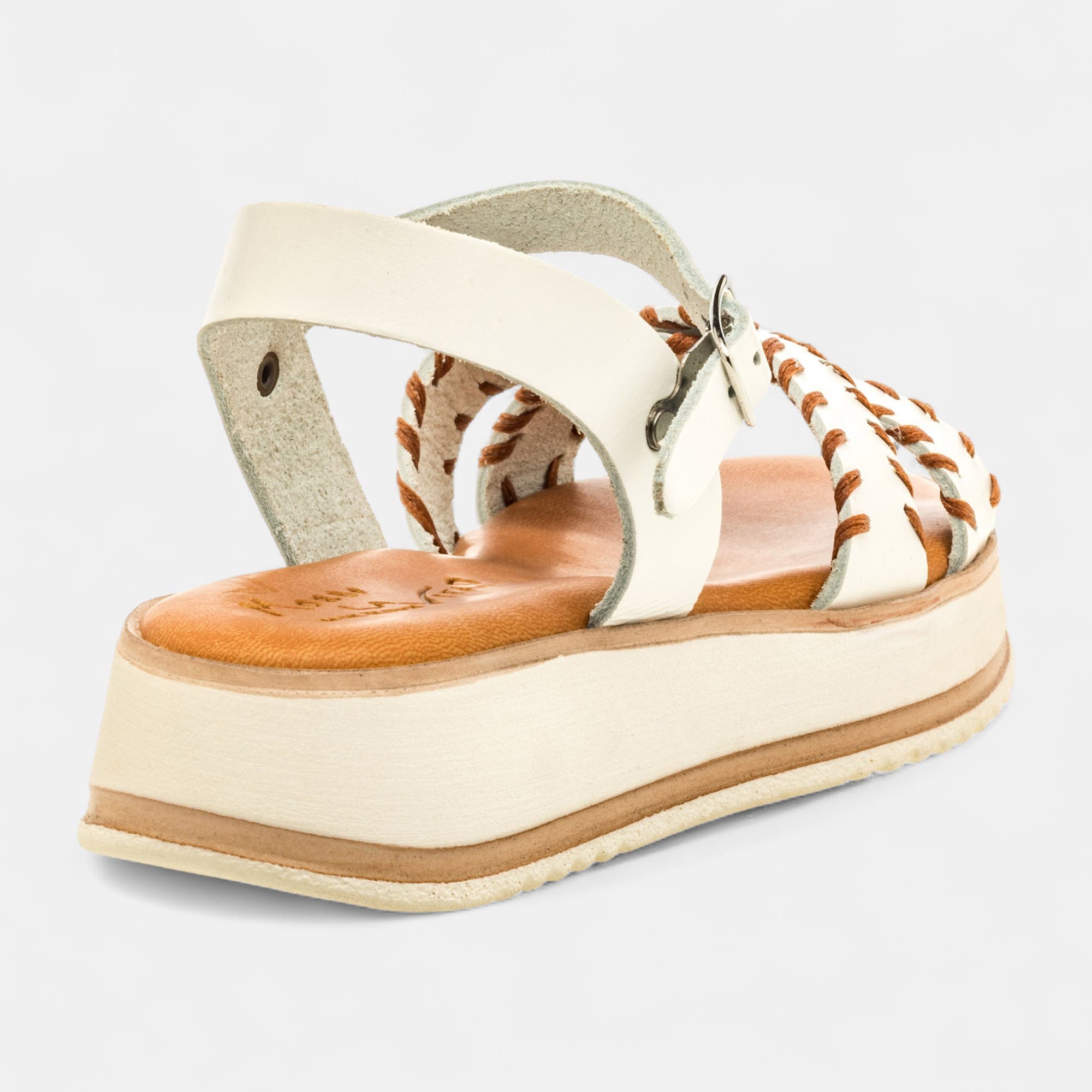 Nu-pieds Fille en cuir blanc