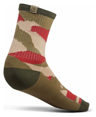 Chaussettes Endura Peak Camo Vert/Rouge