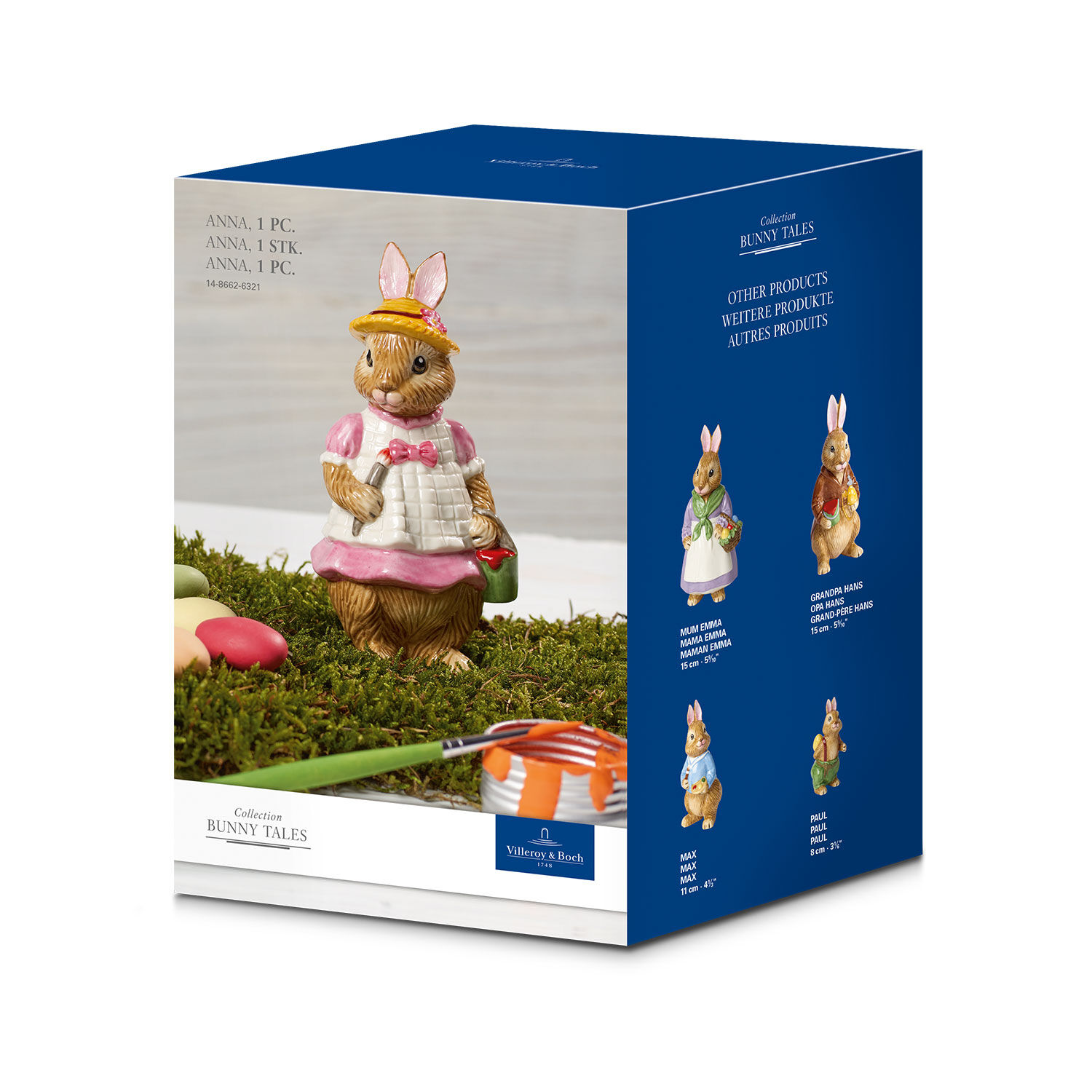Bunny Tales Easter figurine Multi-colored, 2'' x 2.4'' x 5'', porcelain