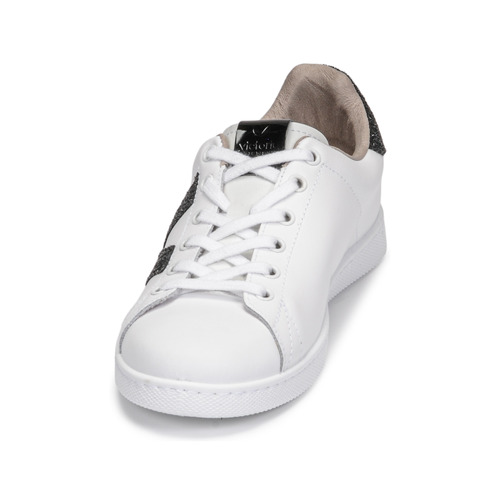 Victoria - TENIS PIEL GLITTER - Blanc / Noir