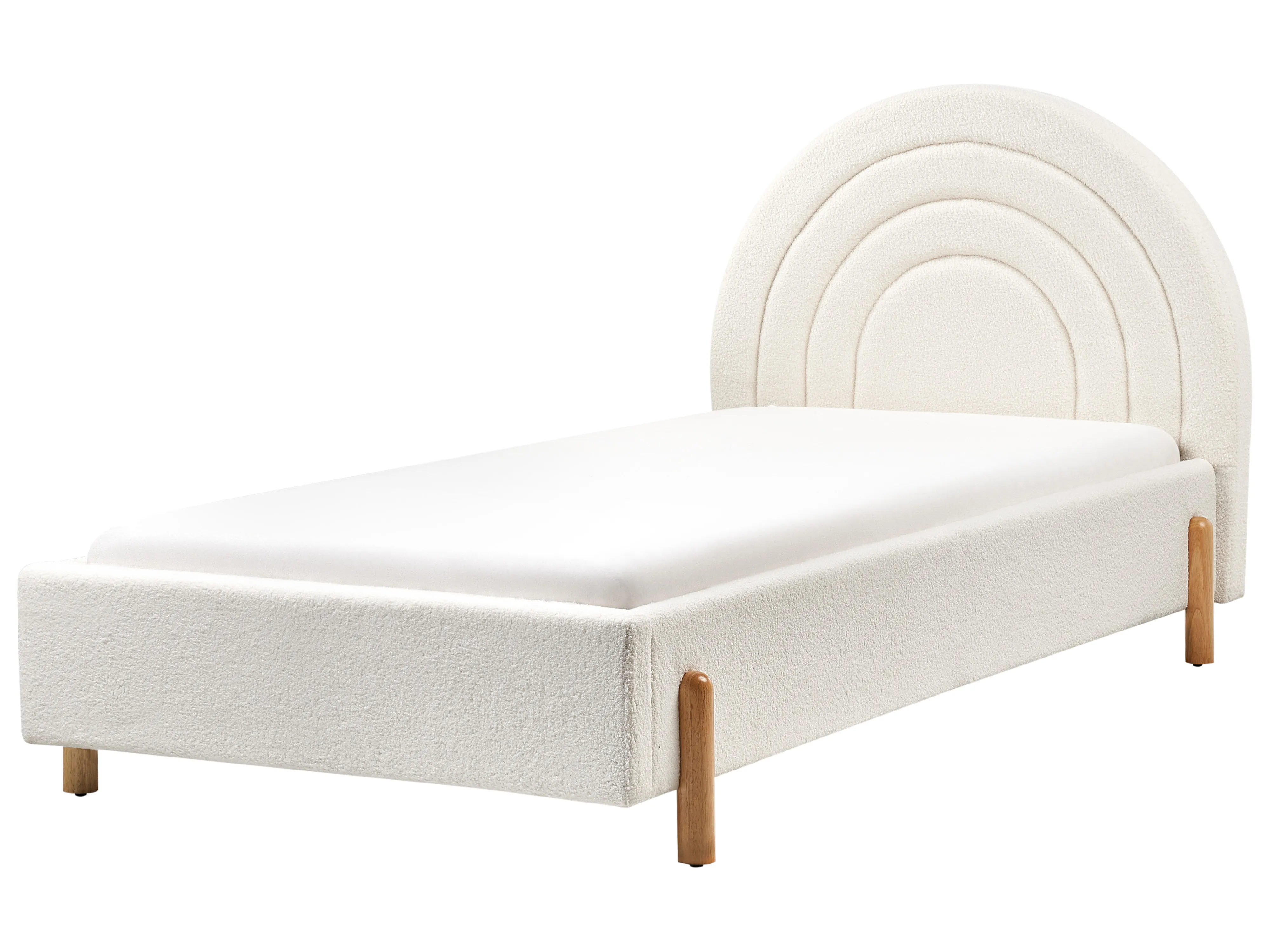 Kinderbed Bouclé ANET 90 x 200 cm Gebroken wit