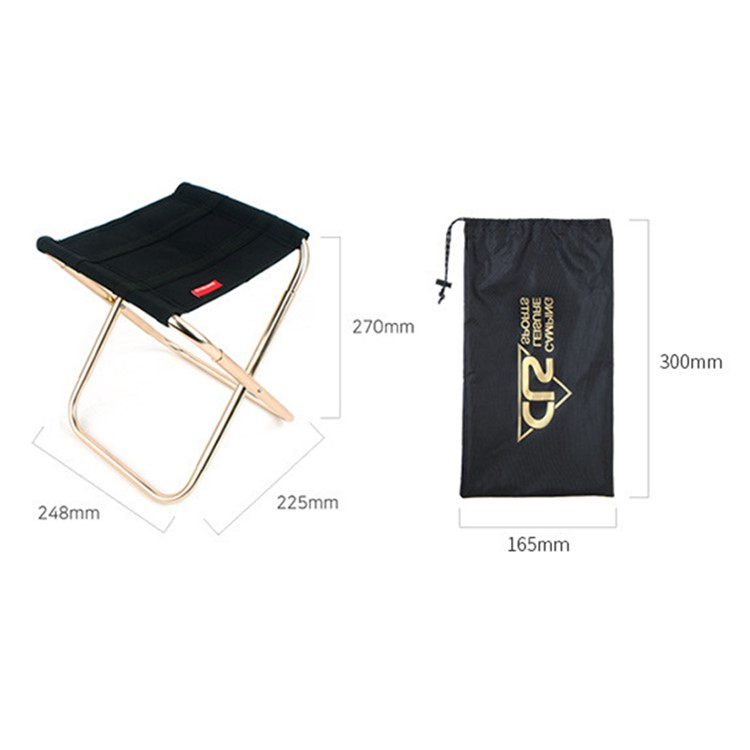 (248x225mm) Faltbarer Outdoor Klapp Hocker Klappstuhl für Camping / Wandern / Festivals / Picknick - Grau