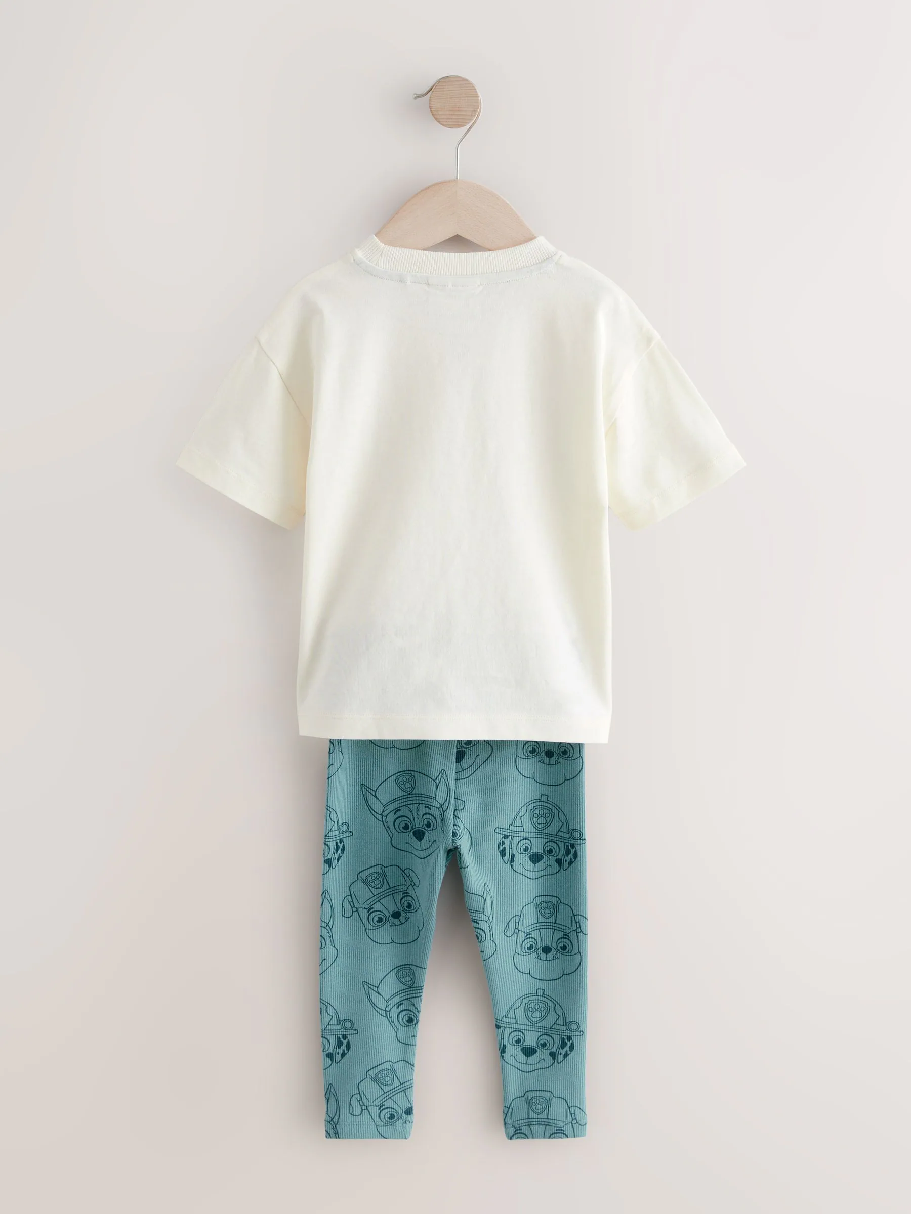 Blauw/neutraal - Paw Patrol T-shirt met korte mouwen 100% katoen en leggingsset (3mnd -8jr)