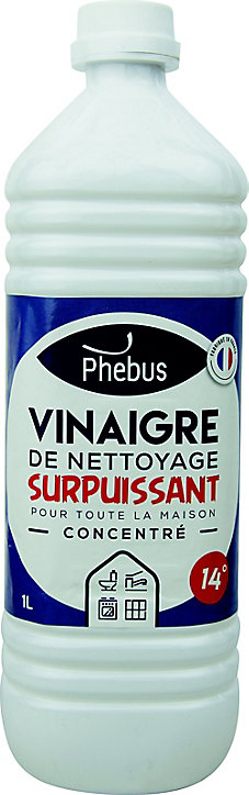 Vinaigre de nettoyage surpuissant concentré 14° Phebus 1L
