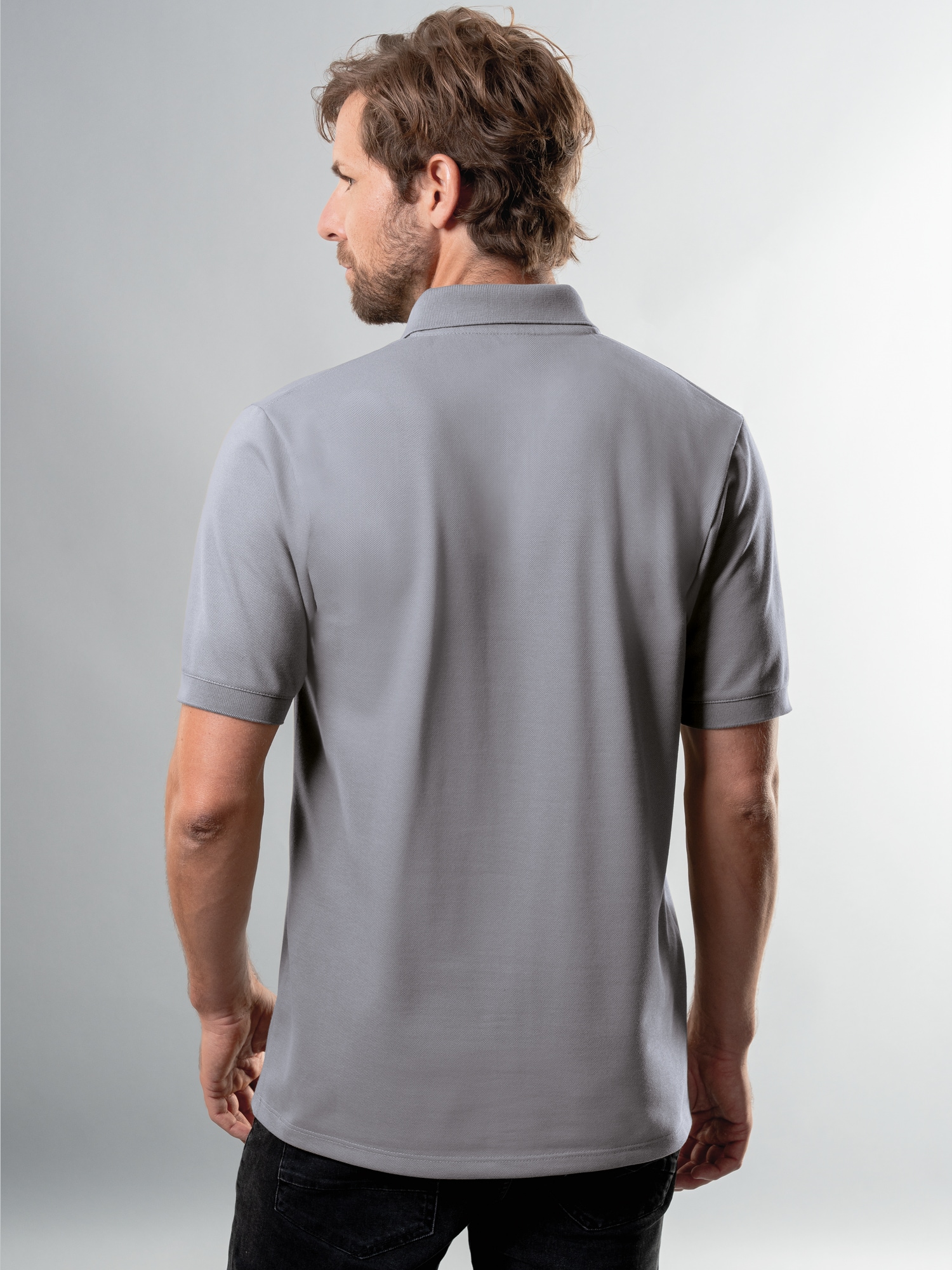 Polohemd mit Brusttasche Cool-grey