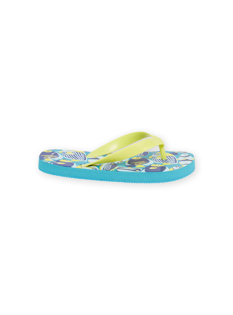 Tongs bleues à imprimé poisson enfant garçon