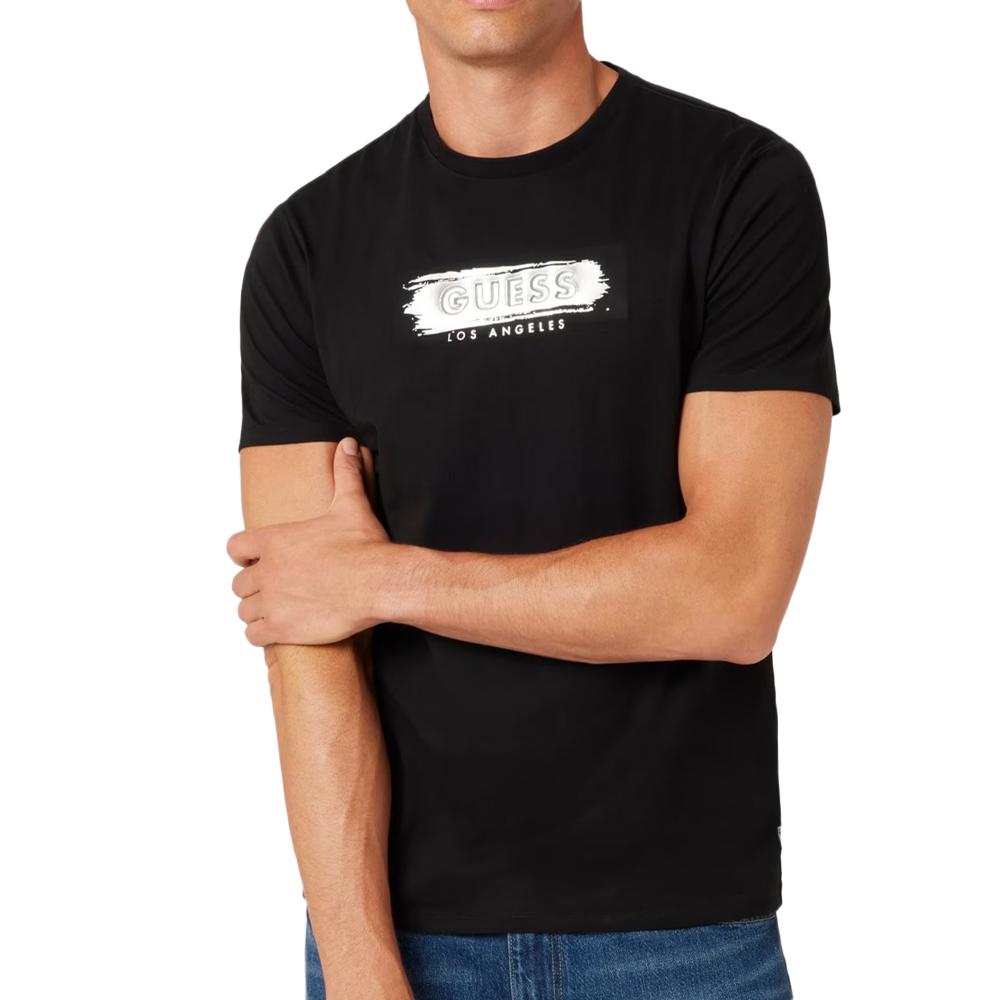 Guess T-shirt Noir Homme Guess Metallic1K