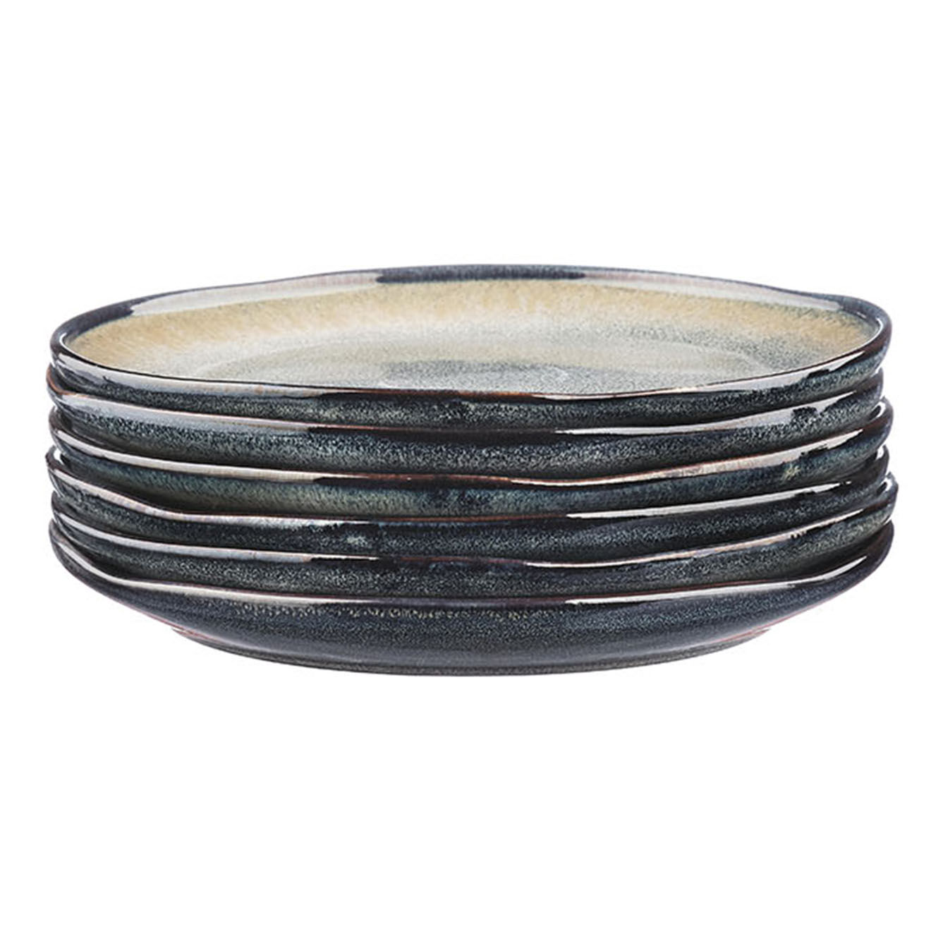 Bjorn 6 Assiettes Genesis bleu/gris kaki - D.20.5 cm