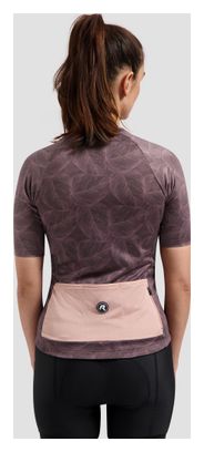 Maillot Manches Courtes Vélo Rogelli Essential Graphic II Bordeaux/Corail Femme