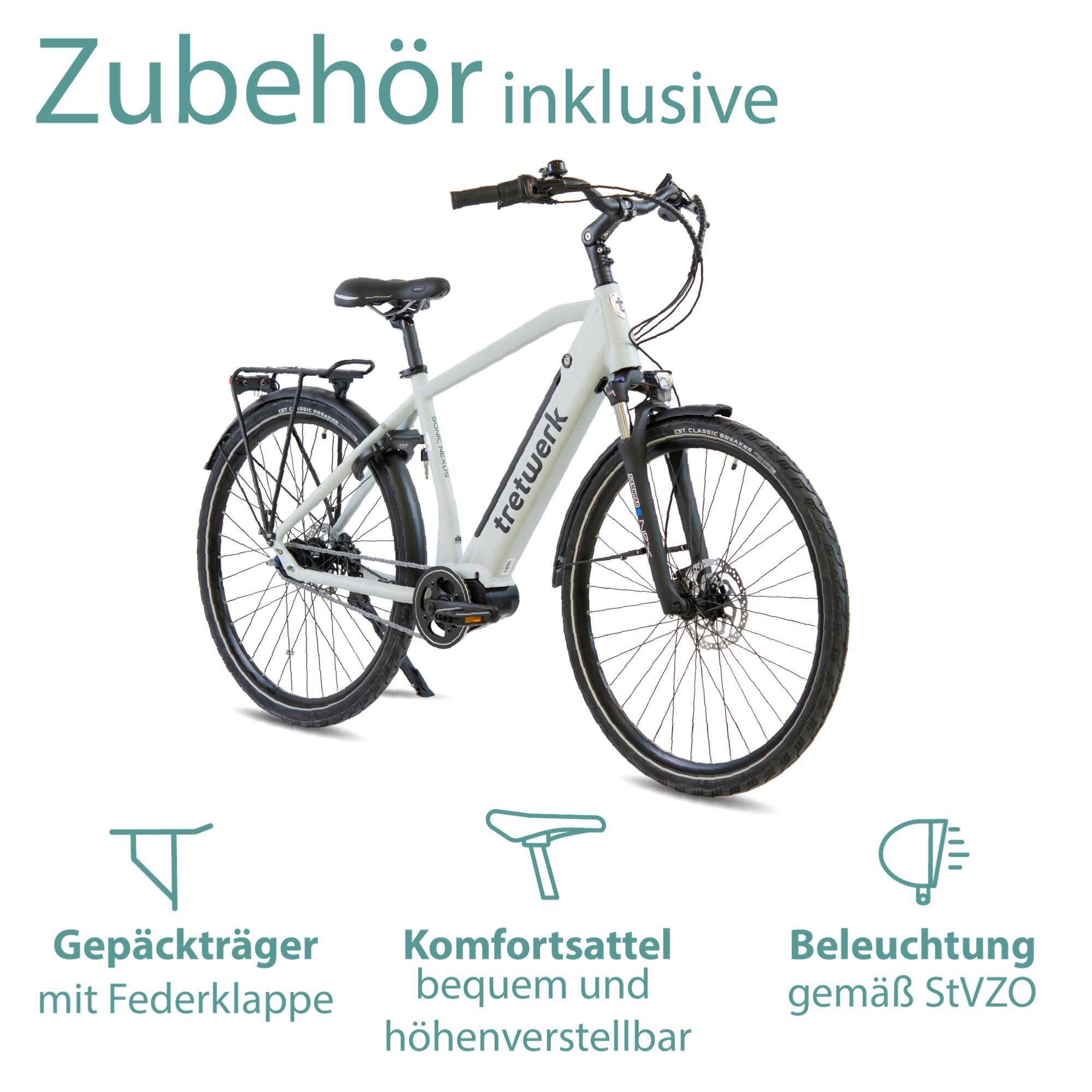 Tretwerk Sonic Nexus E Bike 28 Zoll Trekkingrad Damen Herren Elektrofahrrad