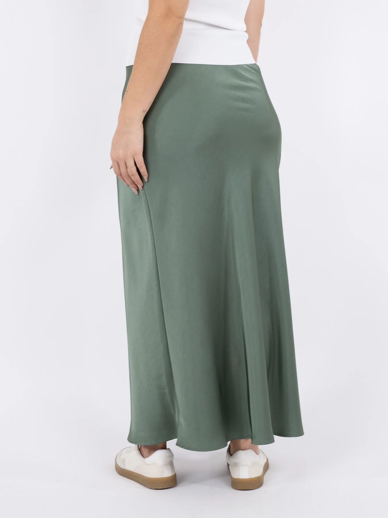 Neo Noir Vicky Heavy Sateen Skirt forrest green