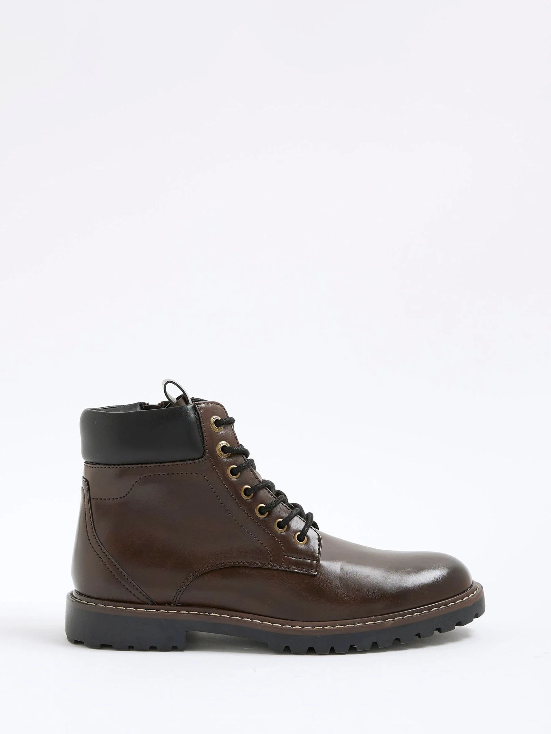 Bruin - River Island laarzen met gewatteerde kraag
