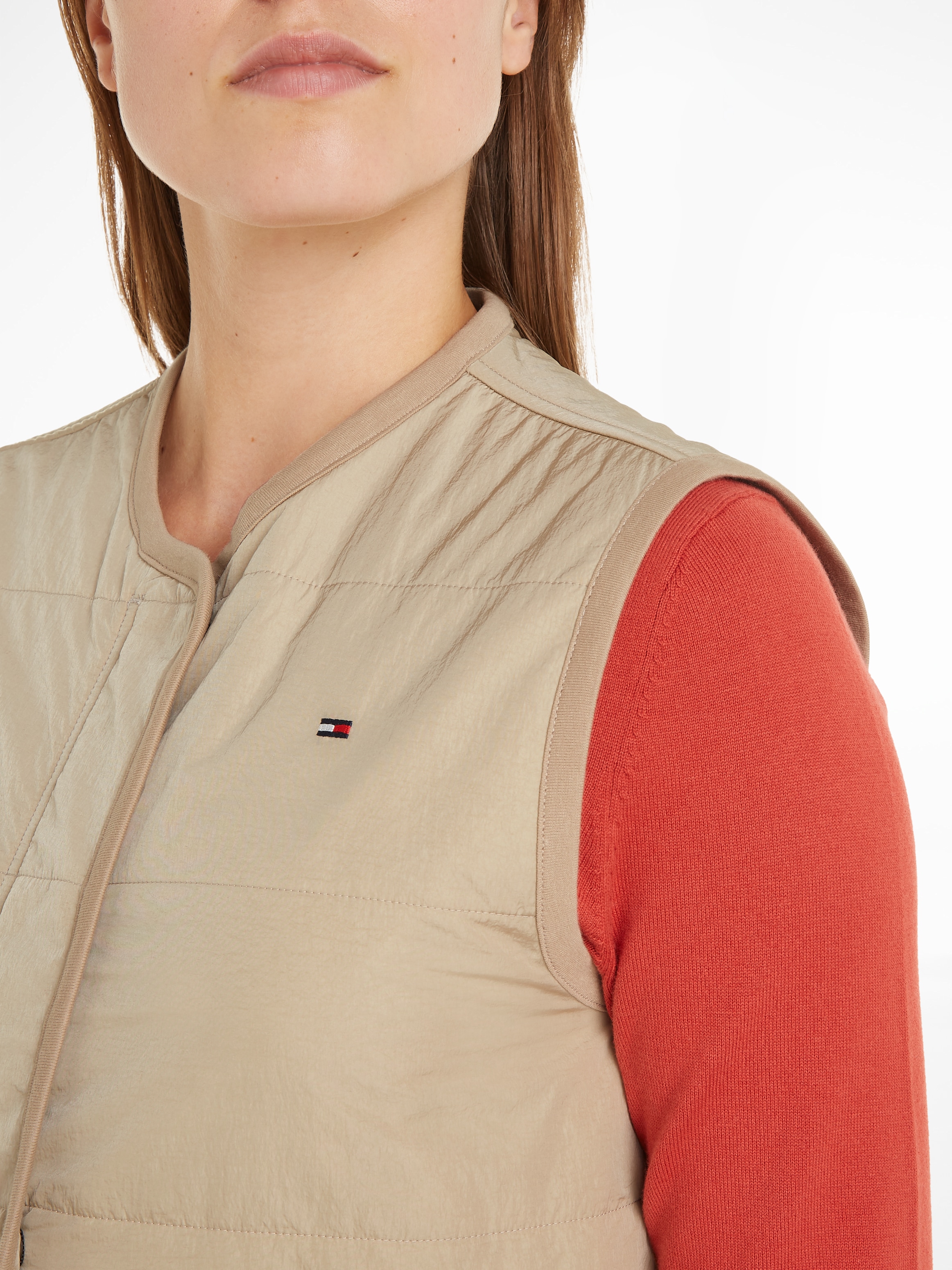 Tommy Hilfiger Steppweste »JERSEY LINED VEST« mit Tommy Jeans Logo-Flag