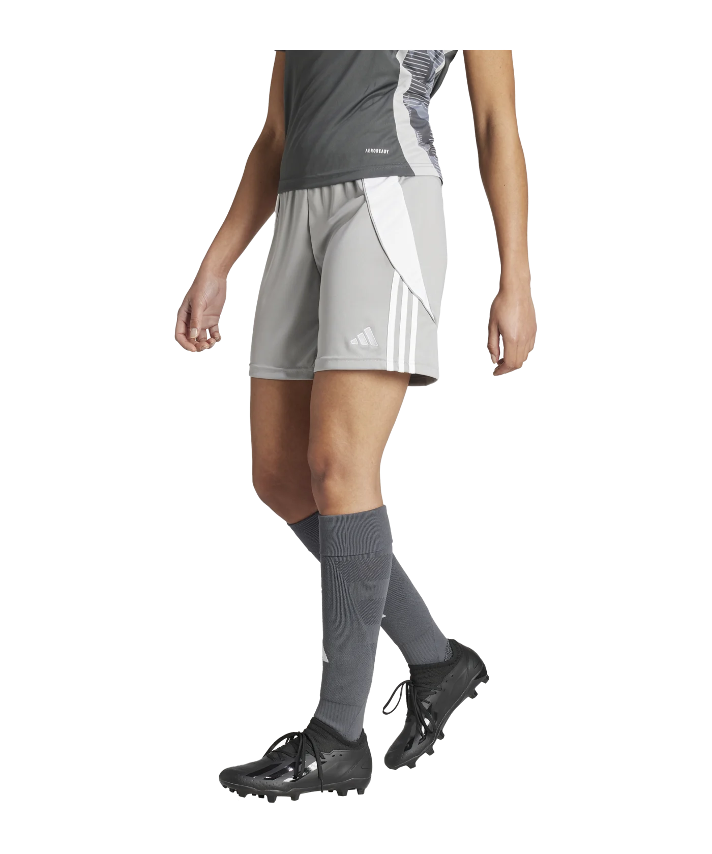 adidas Tiro 24 Short Damen Grau Weiss