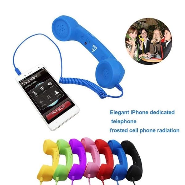 Retroheadset Telefon 3,5mm Svart