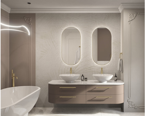 Badkamerspiegel Cordia OVAL LINE BACKLIGHT 50 x 100 cm goud IP 44