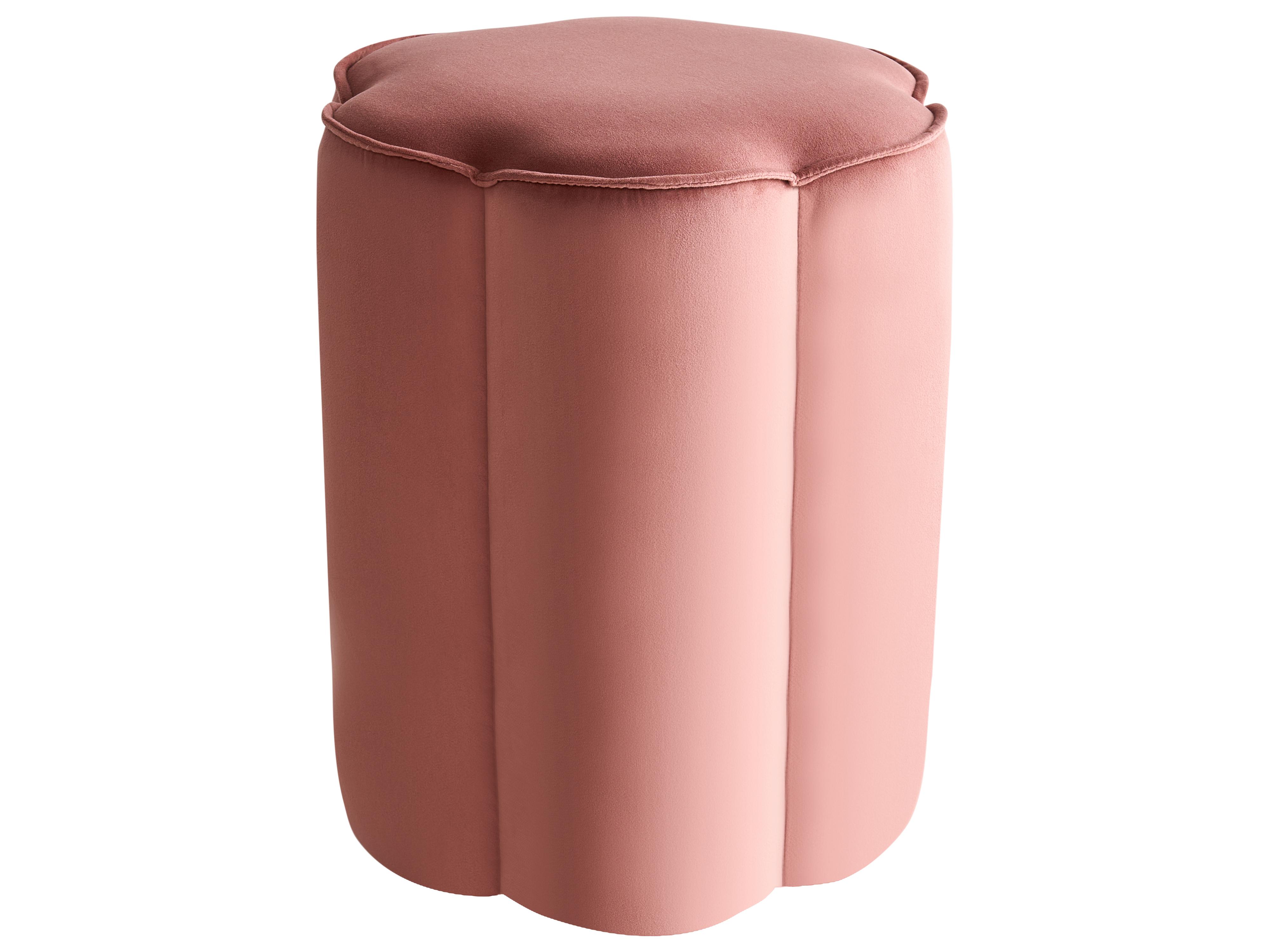 Poef TAPPEN Fluweel Roze