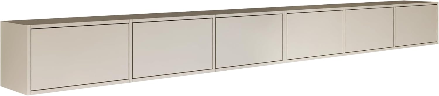 Selsey TV Lowboard Hängend Kaschmir 300 cm Minimalistisches Design mit Push-to-Open 16 mm Laminierte Spanplatten 6 Klappen Platzsparend Ideal für Wohnzimmer Matte Oberfläche Made in Europa