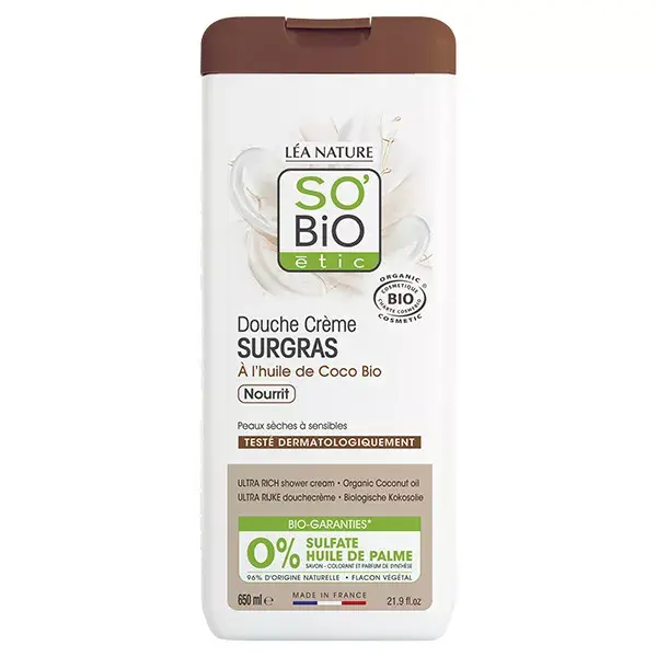 Creme de Banho So'Bio Étic Surgras com Óleo de Coco Orgânico 650ml