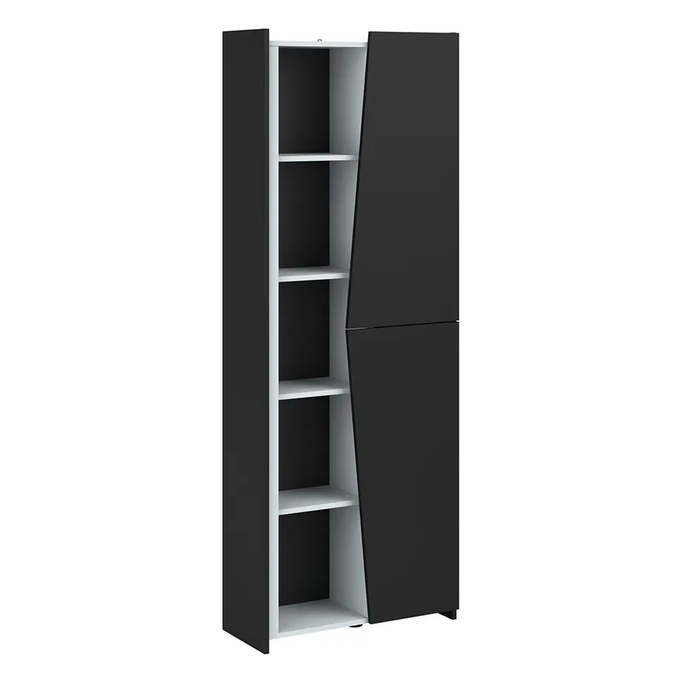 Kast Levi - zwart - 181x67x28 cm