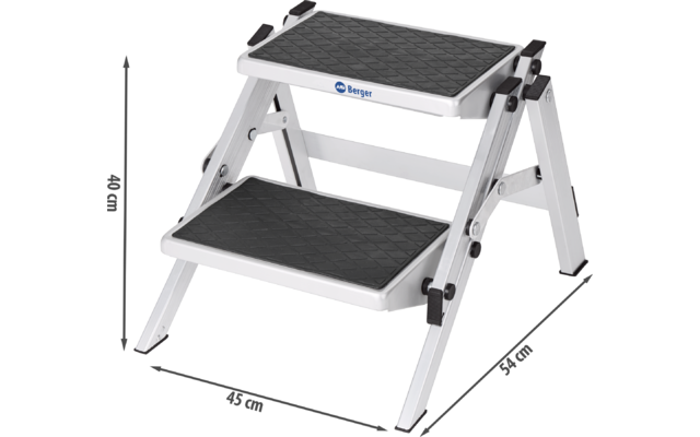 Berger Doppel Trittstufe Klappbar Aluminium (Höhe 40 cm)