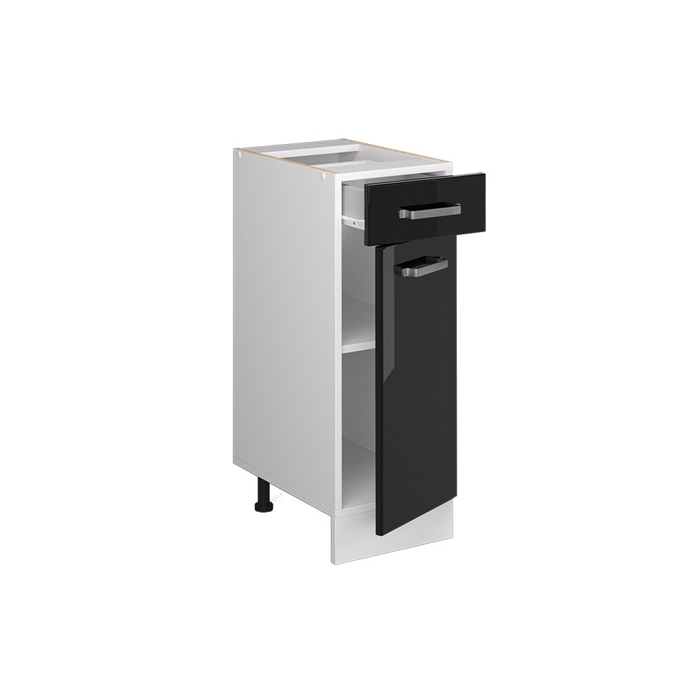 Vicco Schubunterschrank Küchenschrank R-Line Solid Weiß Schwarz 30 cm modern