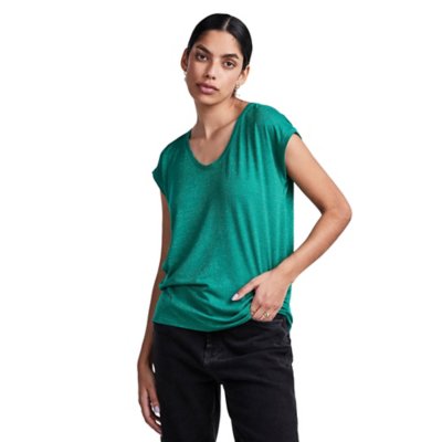 Tee-shirt à manches courtes femme Pcbillo Lurex Stripes PIECES