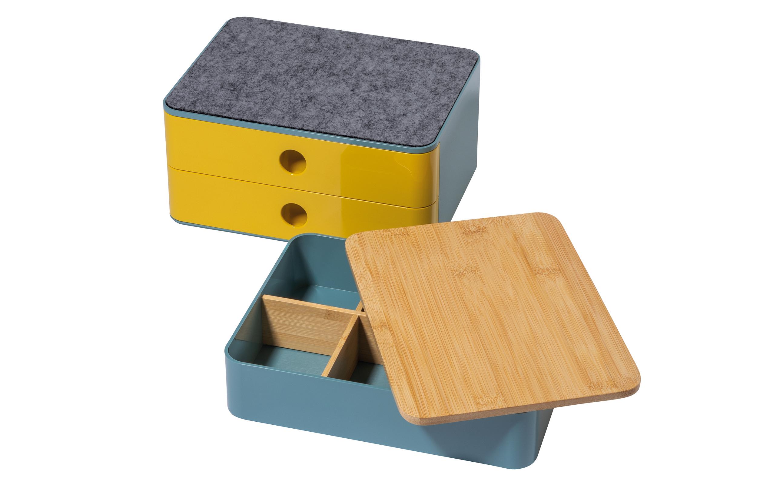 Schubladenbox Allison Smart-Box Plus 2 Schubladen, GelbSchubladenbox stapelbar mit 2 Schubladen
