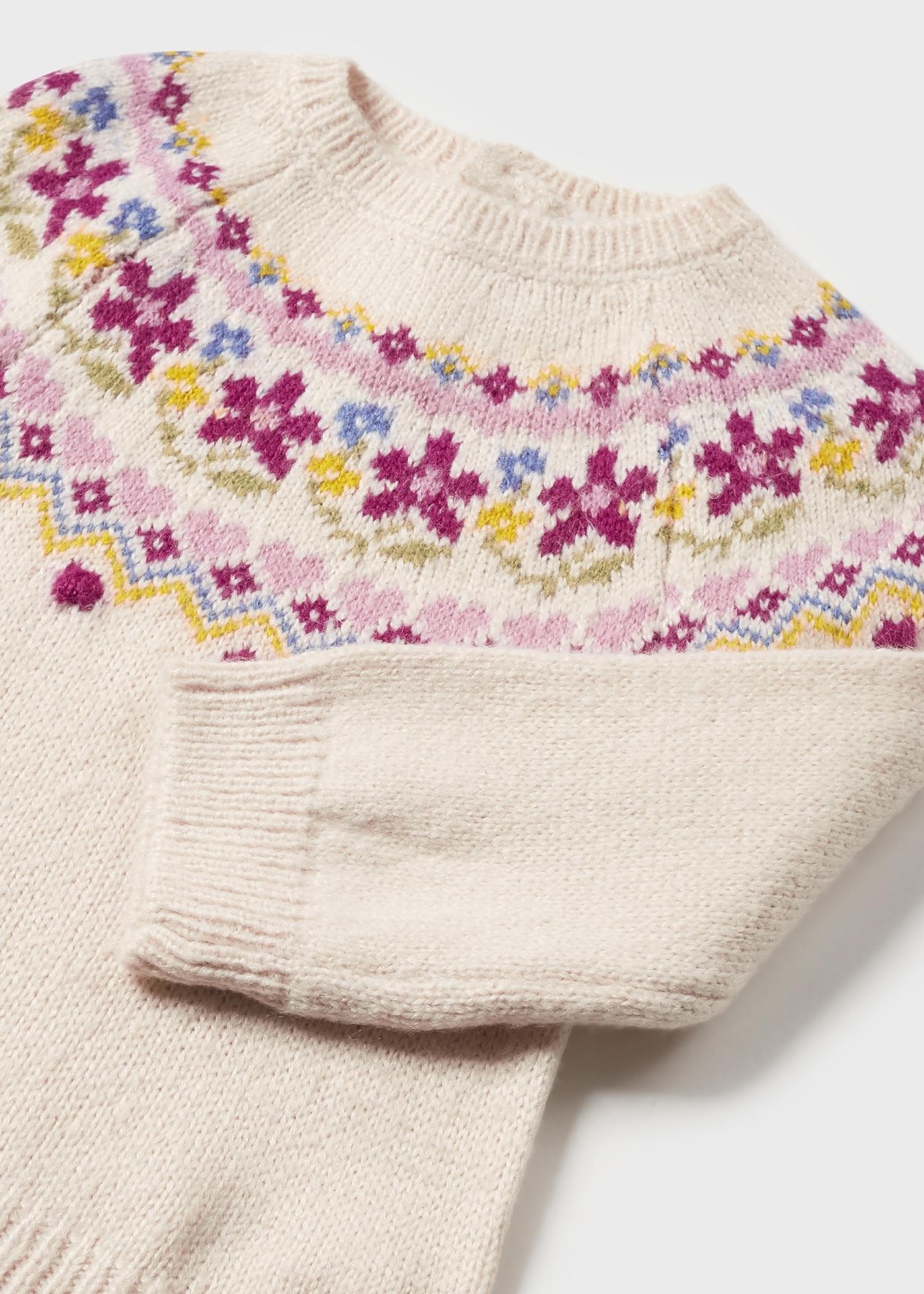 Malha para bebê com borda jacquard