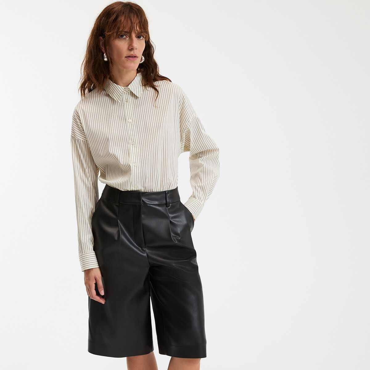 COLEÇÕES LA REDOUTE<br>Camisa listrada folgada, modelo exclusivo APOLLINE