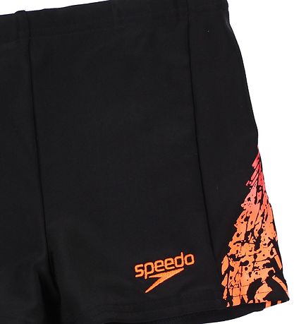 Speedo Badehose - Logo Panel - UV50+ - Schwarz/Orange
