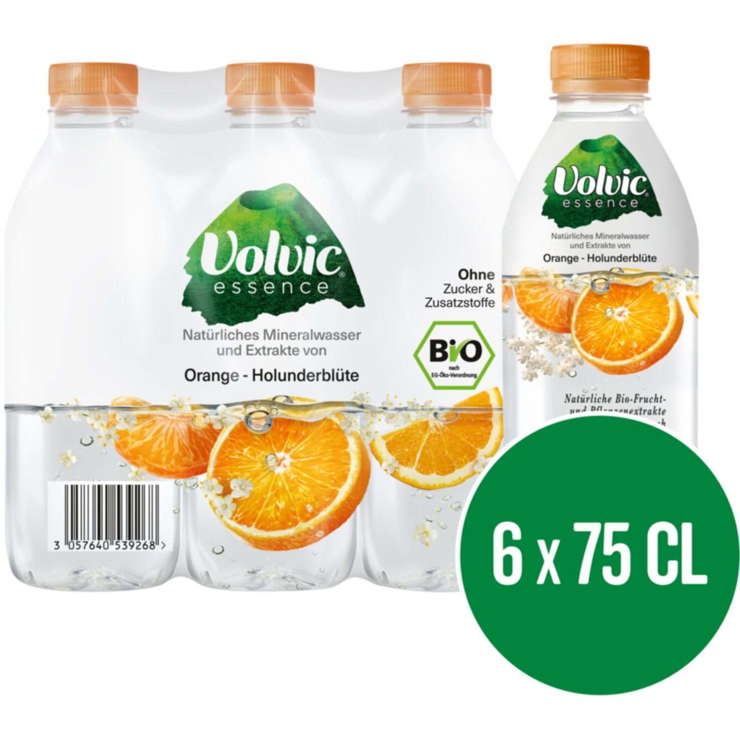 Volvic Essence Orange & Holunderblüte 6x75cl -450cl