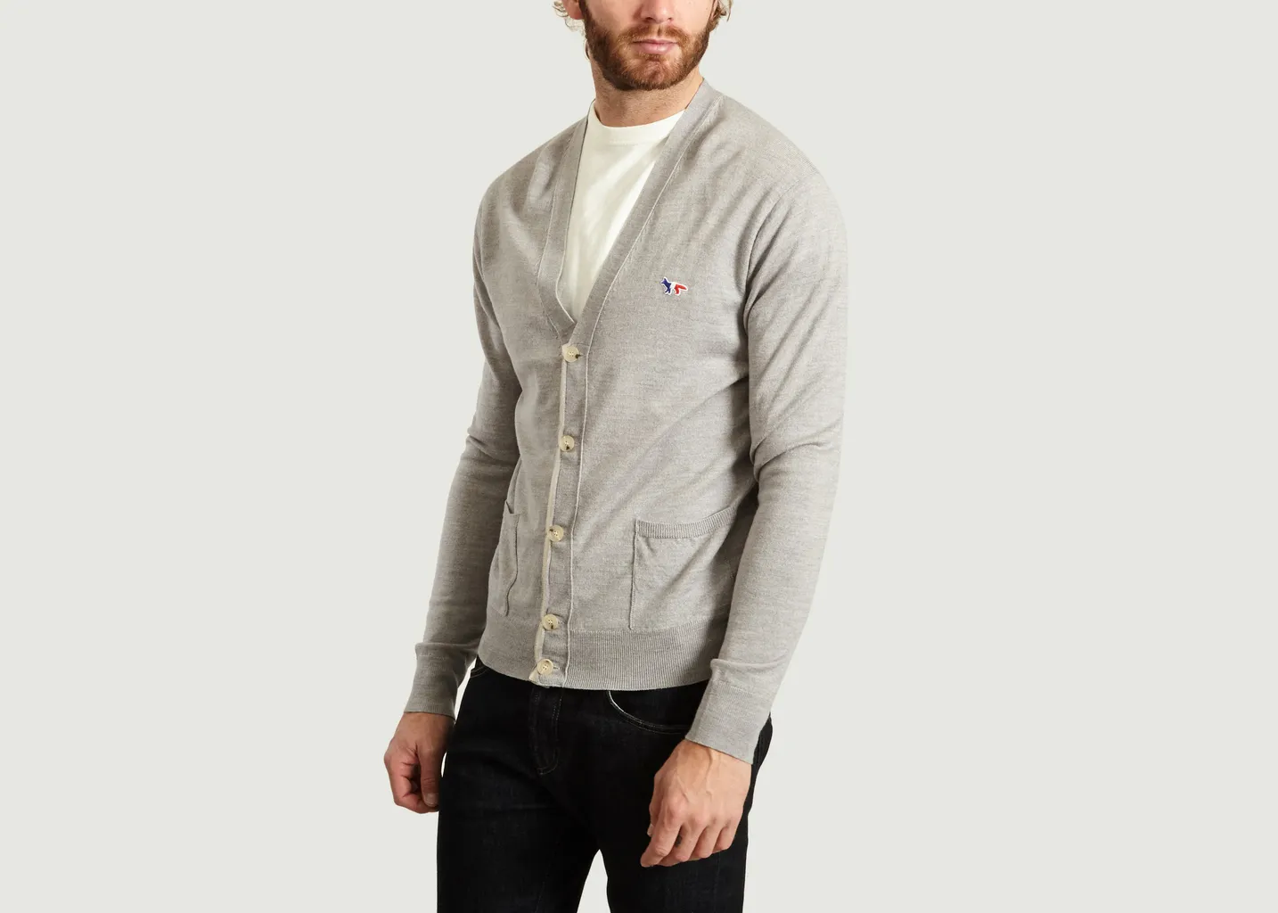 Cardigan Renard Tricolore Maison Kitsuné