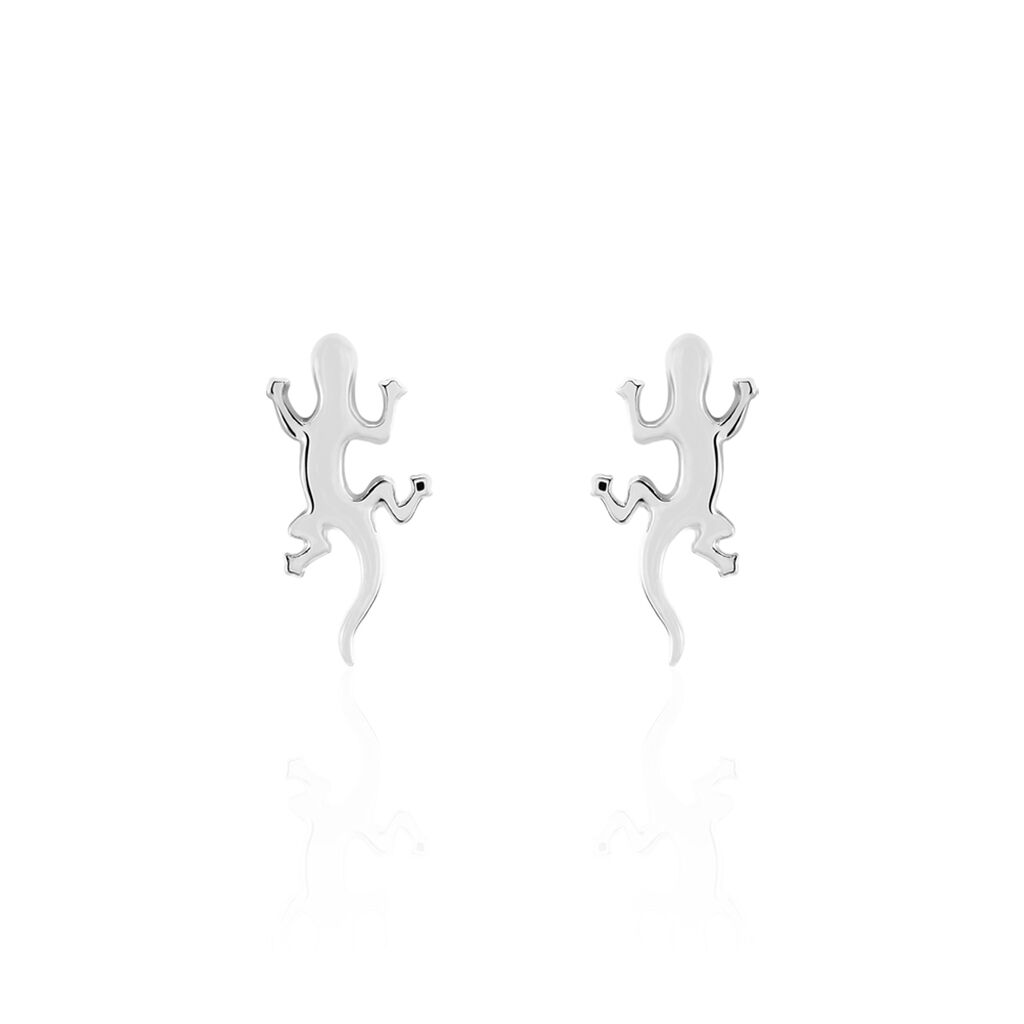 Boucles D'oreilles Puces Ivelyse Argent Blanc