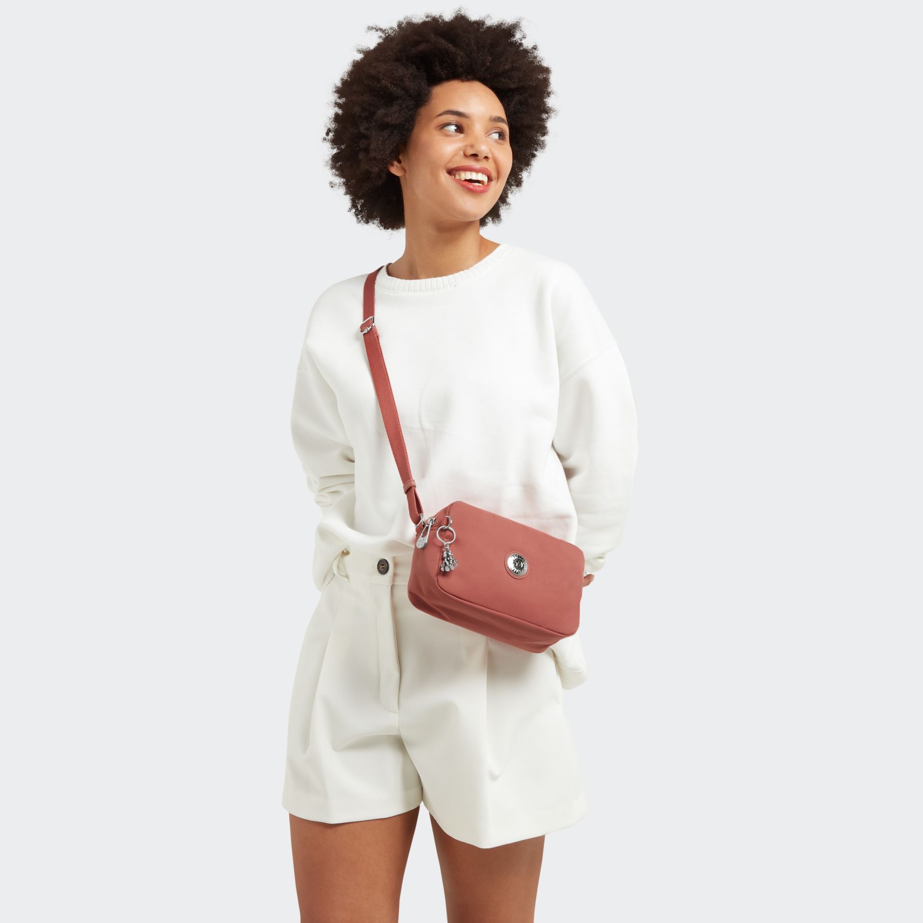 MILDA Petit Sac Bandoulière Style Caméra - Grand Rose