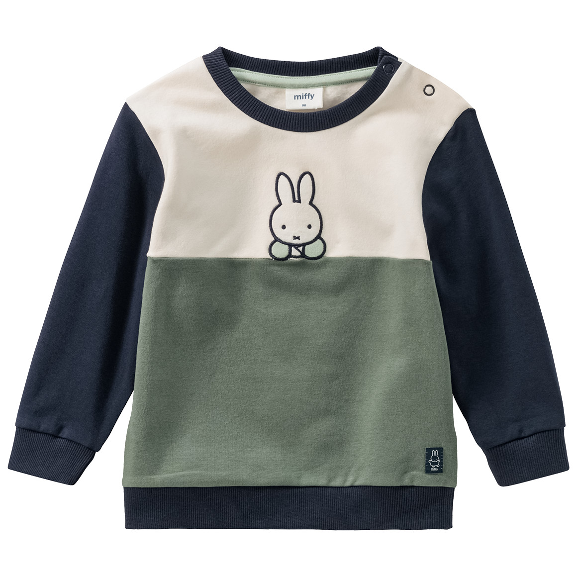 Topomini Miffy Sweatshirt mit Applikation dunkelgrün / creme / dunkelblau