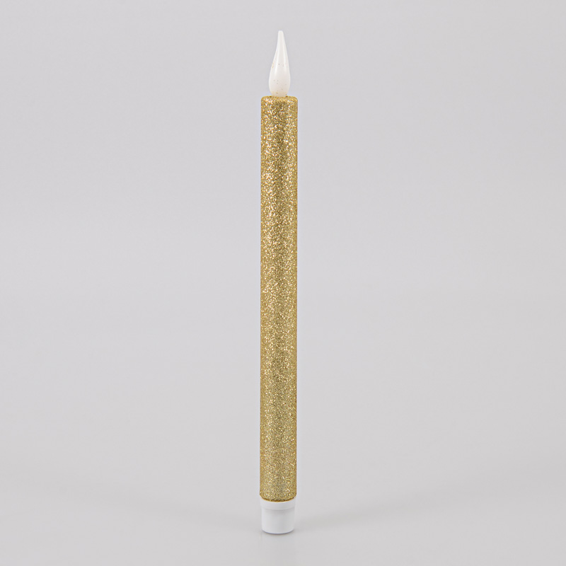 Bougie flambeau à LED dorée