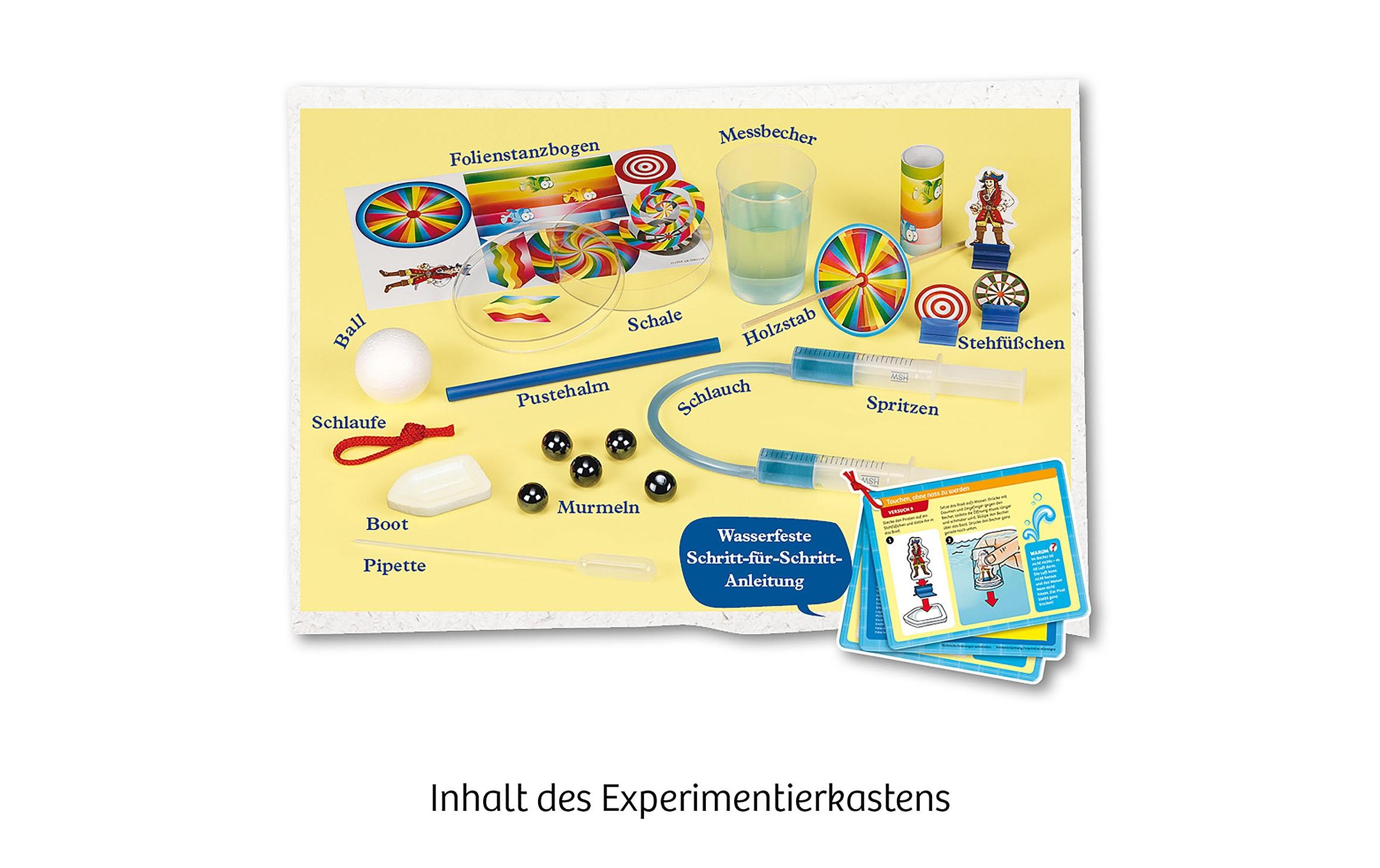 Experimentierkasten Experimente für die BadewanneSpass mit Seifenboot, Wasserrad und Taucherglocke